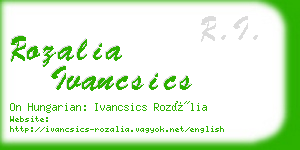 rozalia ivancsics business card